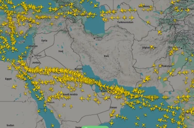 pokusof - #lot #flightradar24 Co tu się od#$%@, lecą gęsiego żeby zwiedzić zatokę per...